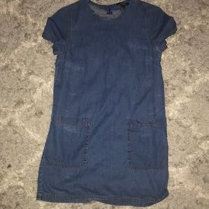 Jean mini shirt dress